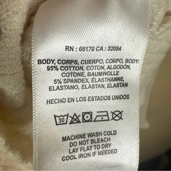 Anthropologie T.La Cinched VNeck Ribbed Top Cream Size Small Classic Boho - Picture 7 of 9